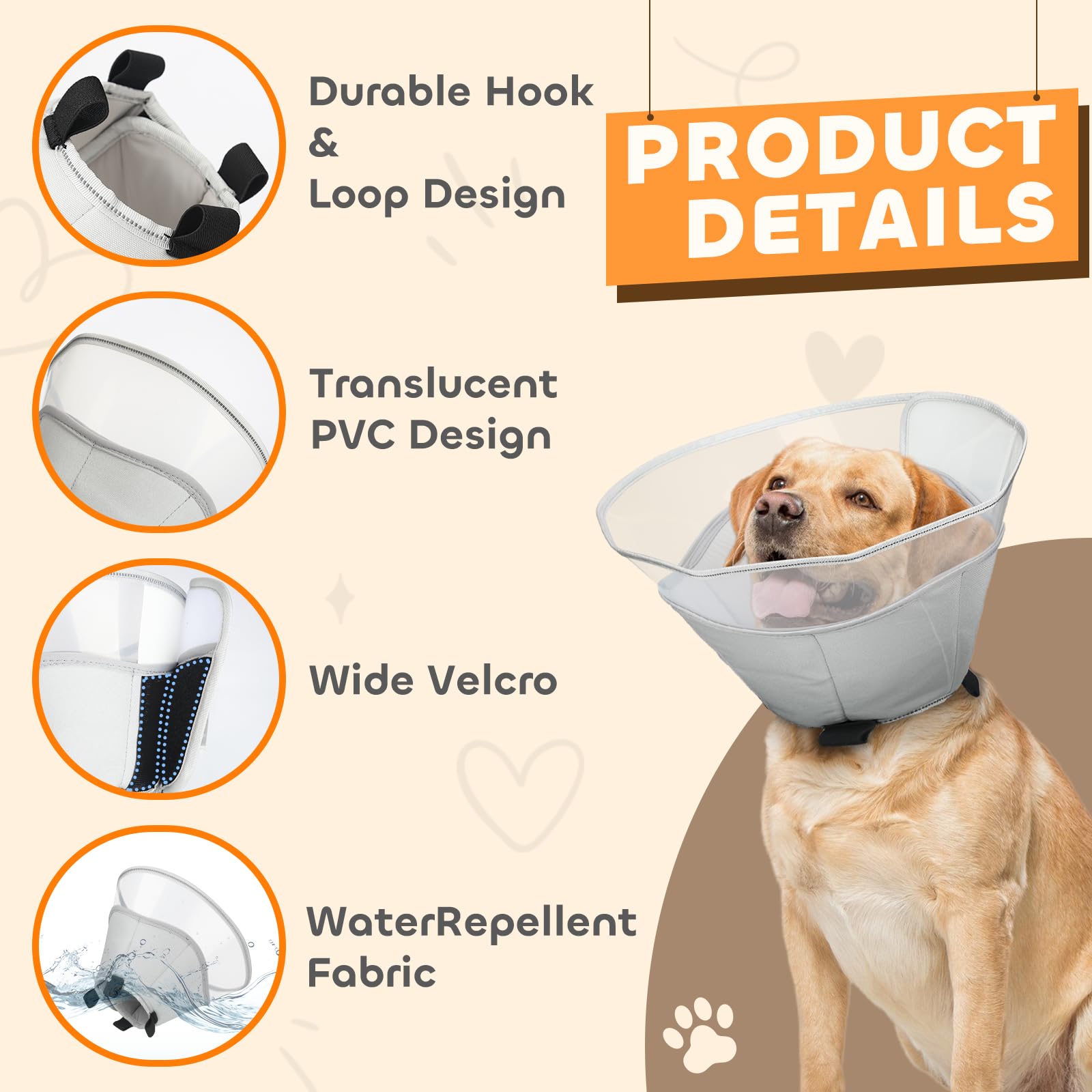 Runeap cone size guide helps measure neck and head for a proper fit.