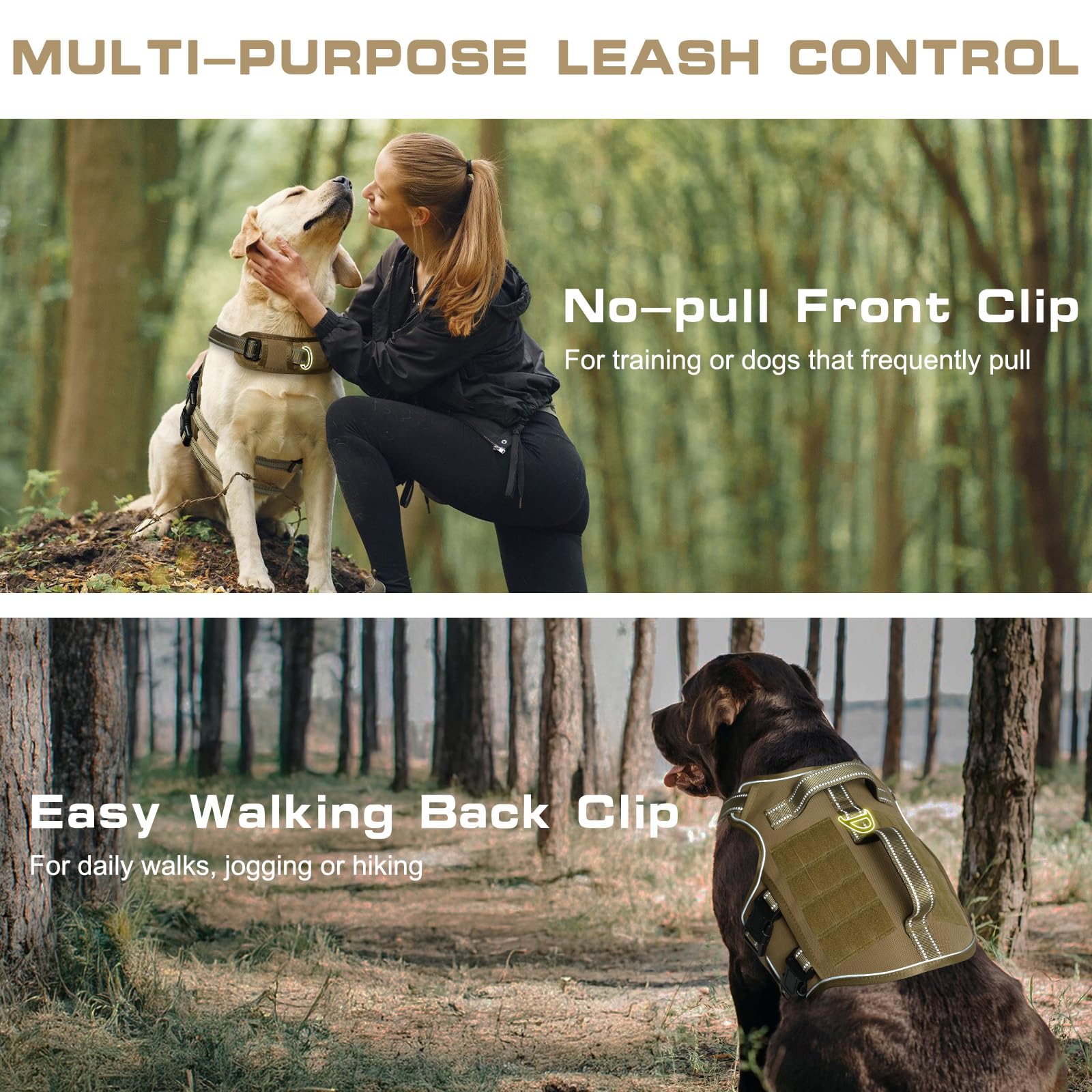 RunFido harness showing horizontal and vertical handles for easy grip