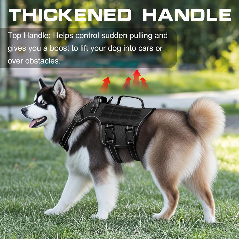 RunFido harness side view highlights dual nylon handles for grip.