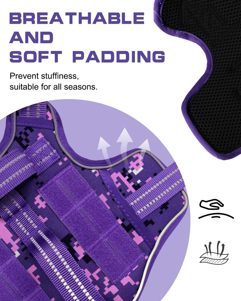 RunFido breathable mesh padding and neck cushion for comfort during wear.
