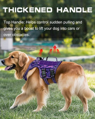 RunFido harness with dual handles and rear clip for versatile control.
