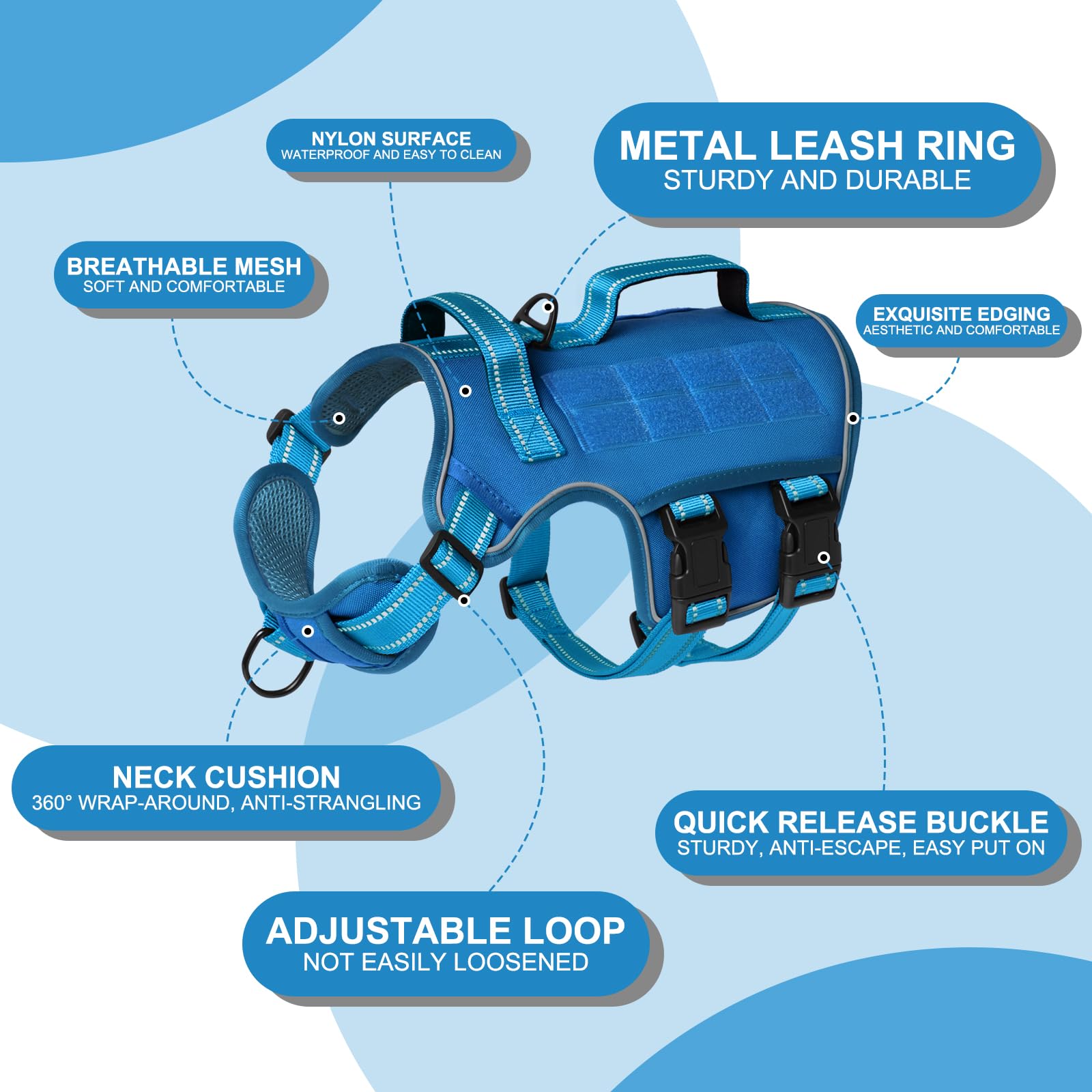 RunFido Tactical Harness dual handles enable quick control during training.