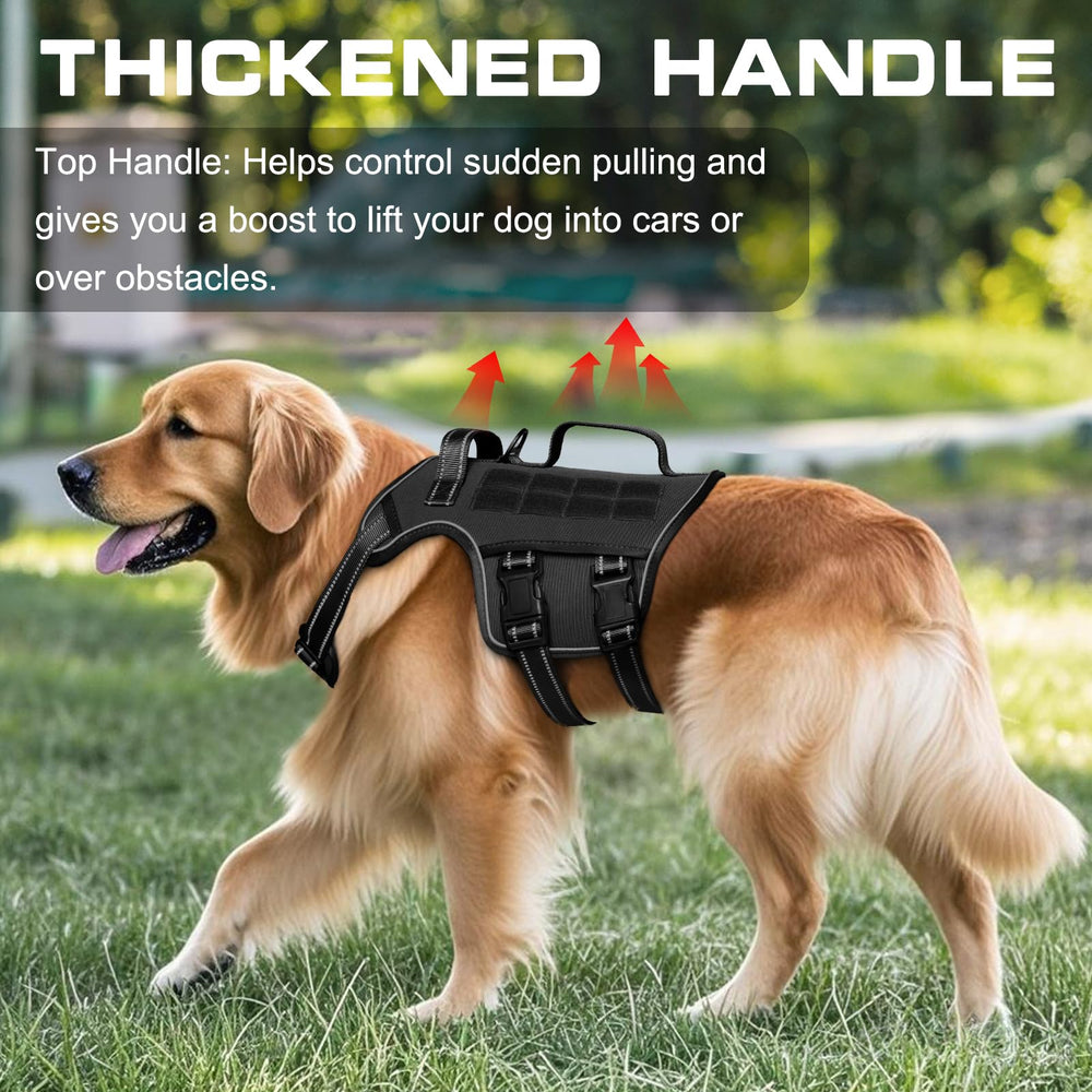 RunFido tactical dog harness medium with easy on/off buckles for quick fitting