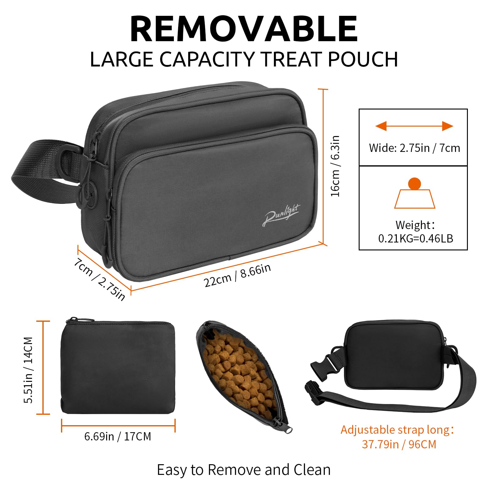 Runlight Adjustable Strap converts from crossbody to waist bag.