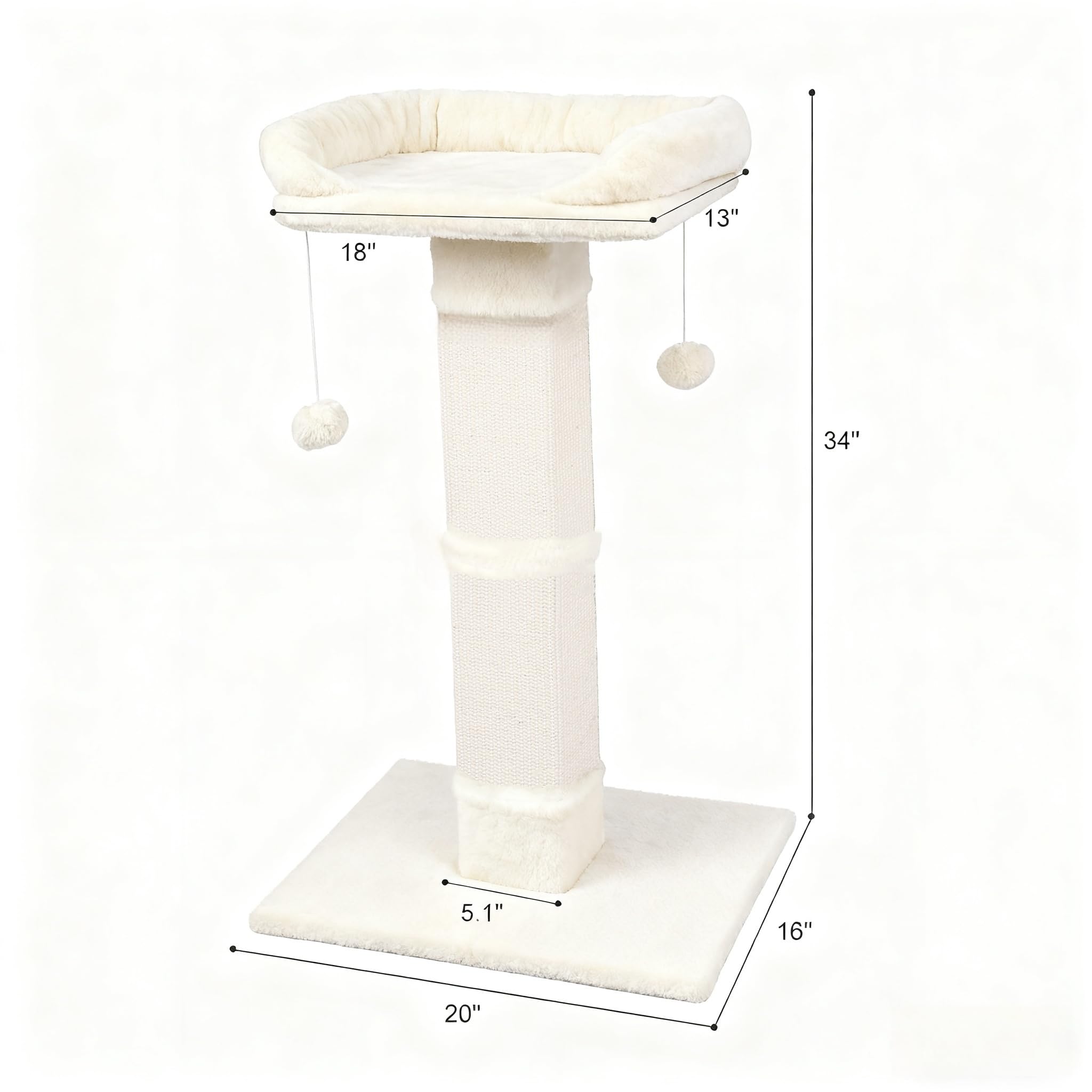 Runske 34-inch cat scratching post full height illustrating vertical play space.