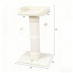 Runske 34-inch cat scratching post full height illustrating vertical play space.