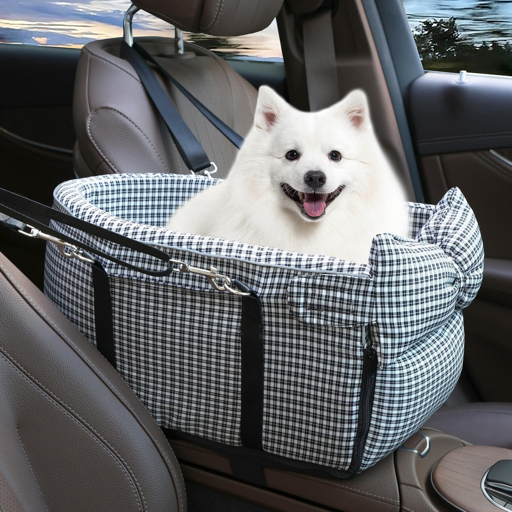 RUONARIER center console dog seat front view offers cozy booster space for small dogs.
