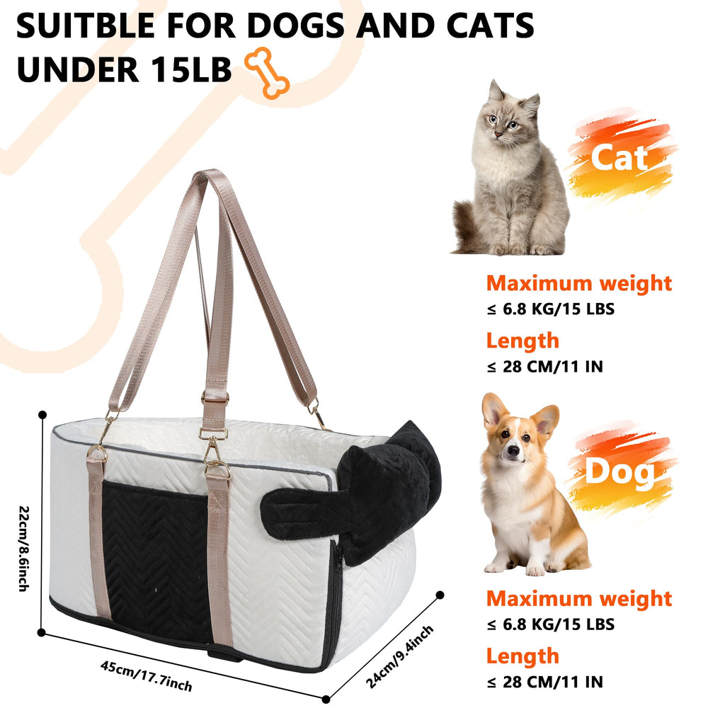 RUONARIER dog car seat with adjustable belt for secure travel