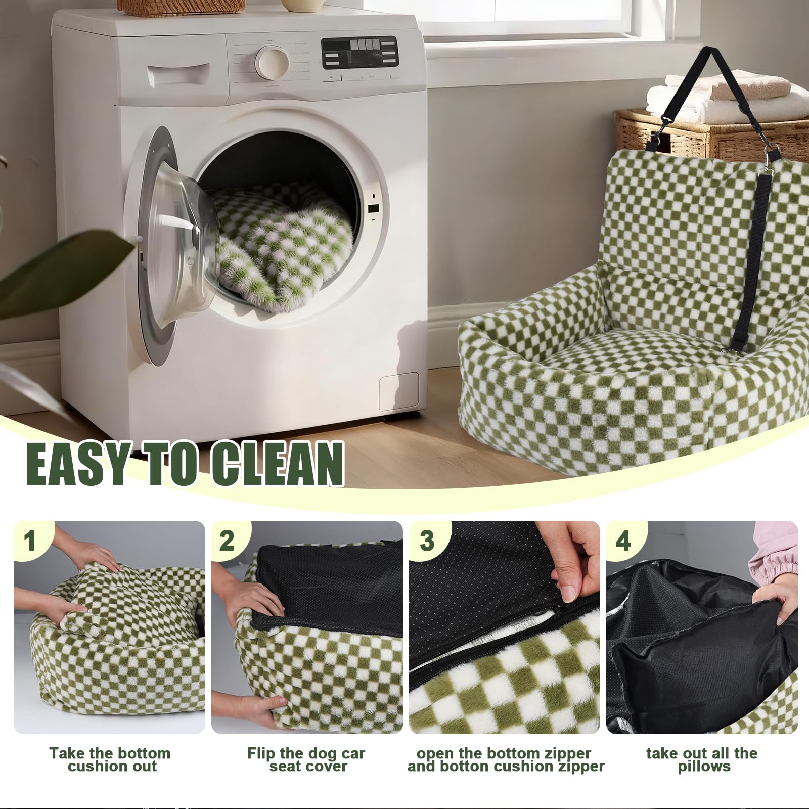 RUONARIER dog car seat machine washable shell for maintenance