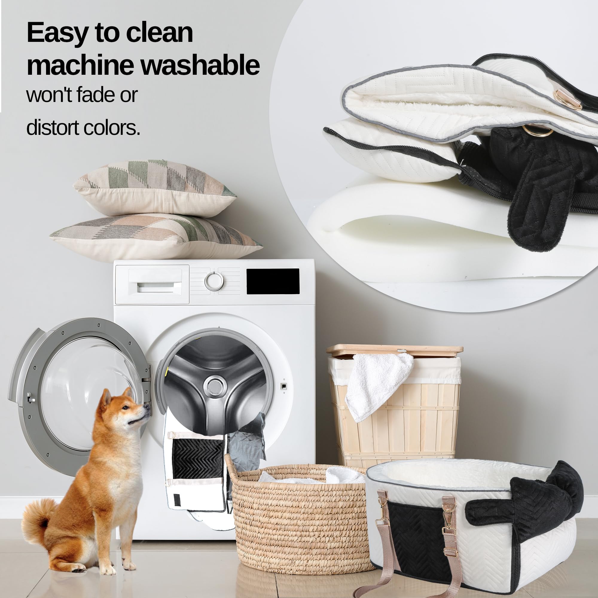 RUONARIER dog car seat removable cover - easy machine washing