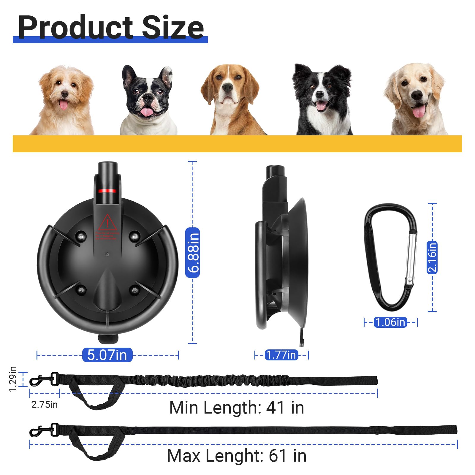 Ruppence strong suction base holds heavy dogs securely during baths.