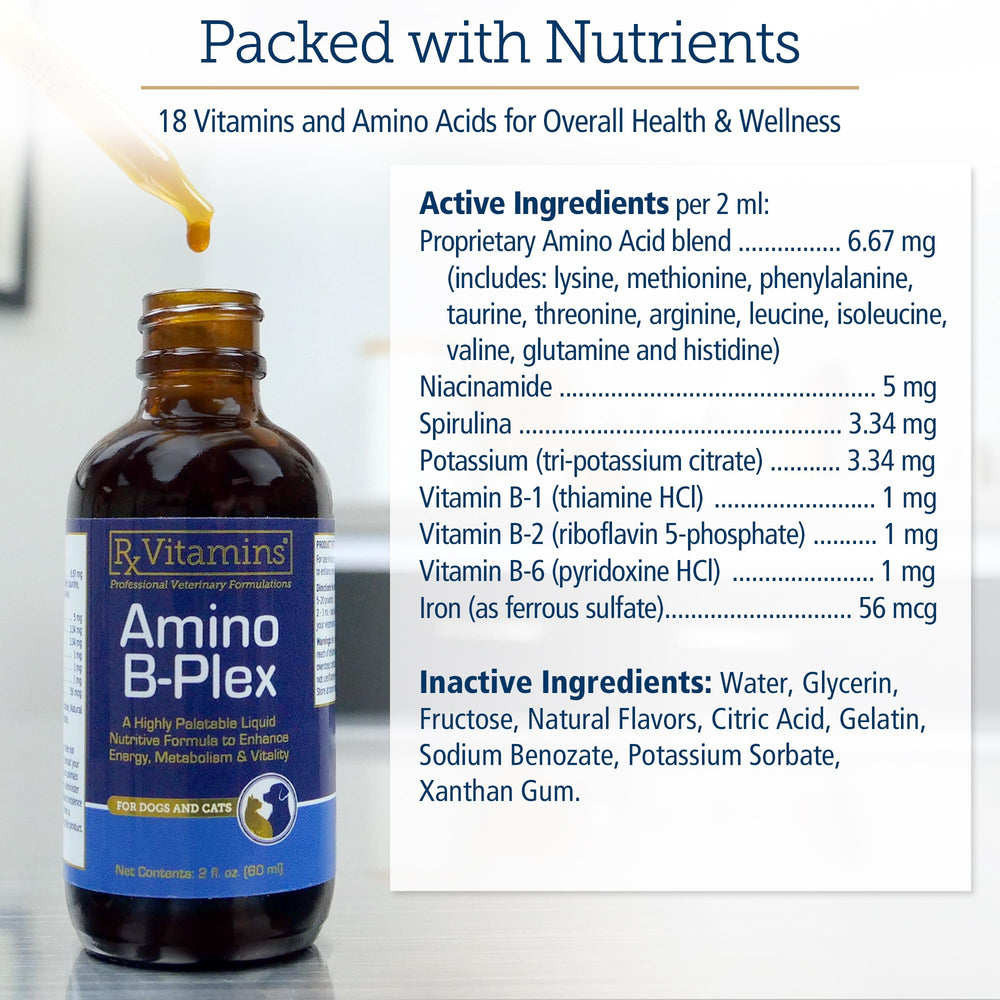 Rx Vitamins Amino B Plex bacon-flavored supplement mixed into meals.