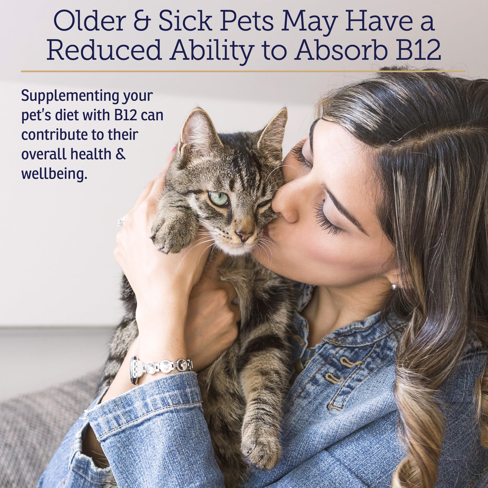Pet enjoying food with supplement, implying easy mixing into meals.
