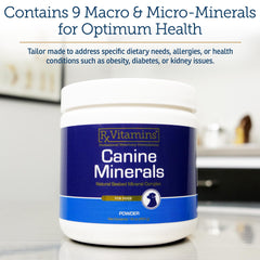 Rx Vitamins Canine Minerals measuring scoop for easy daily dosing