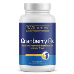 Rx Vitamins cranberry capsules for dogs and cats promote urinary tract support.