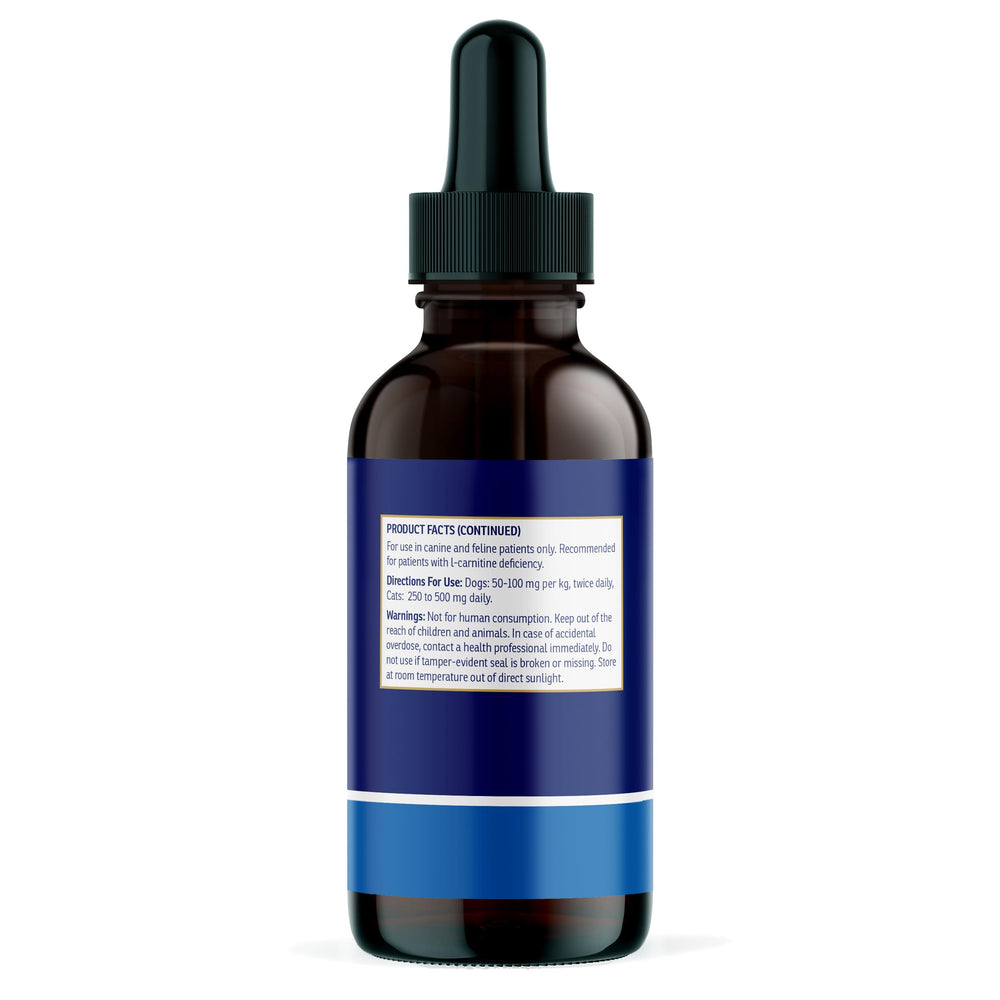 Measuring-scoop beside bottle suggests precise daily dosing for dogs and cats.