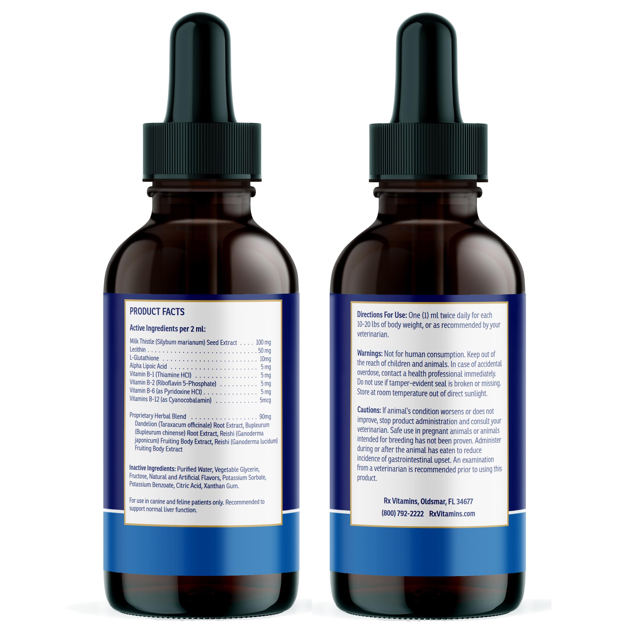 Rx Vitamins Liquid Hepato Support proudly made in the USA