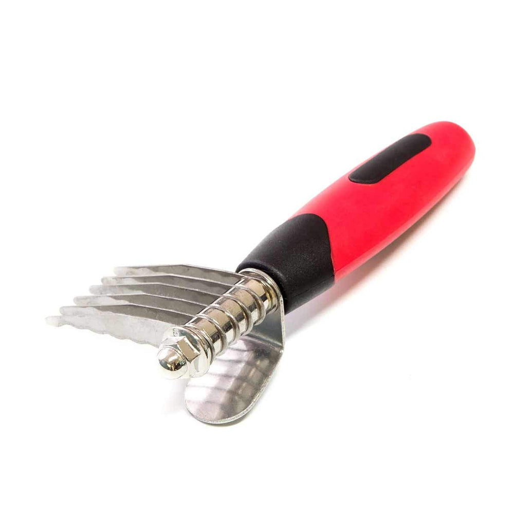 RYAN'S PET SUPPLIES Paw Brothers dematting tool close-up shows six stainless steel blades for detangling.