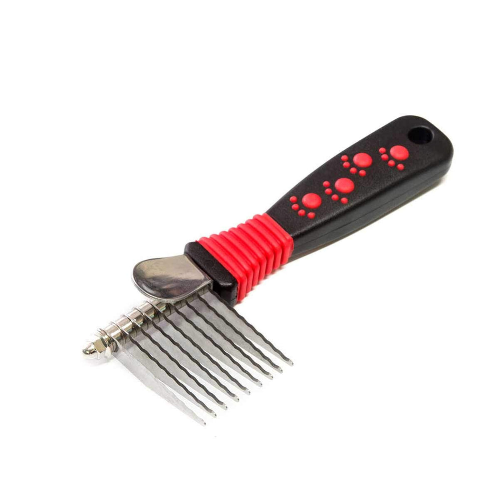 ryan's pet supplies paw brothers 9-blade dematting tool front view for easy mat removal on dogs