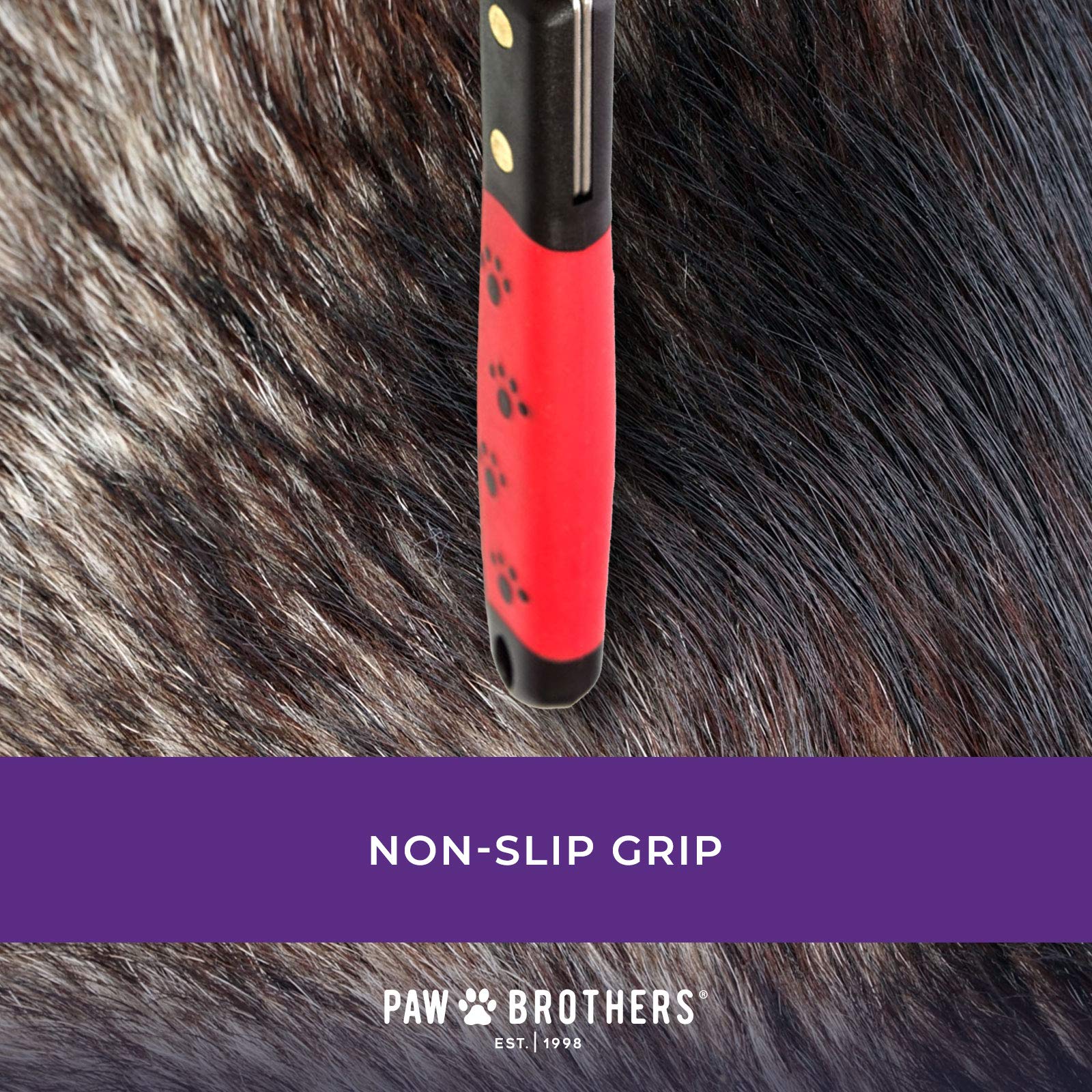 Ryan's Pet Supplies Paw Brothers dematting rake in action helps manage mats quickly.