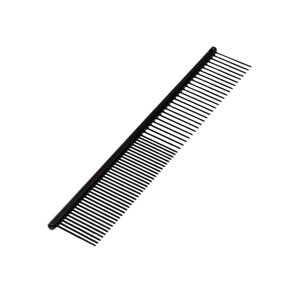 Ryan's Pet Supplies Paw Brothers Greyhound-style Teflon comb with angled view for detangling