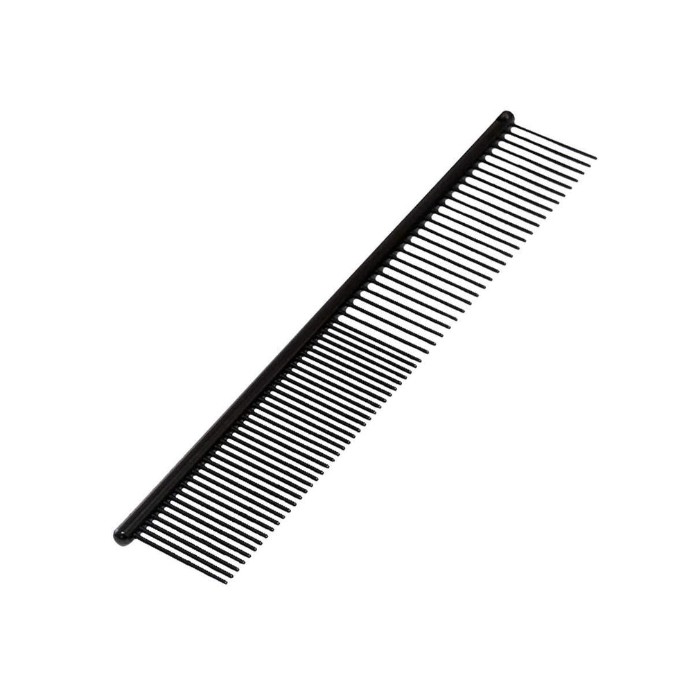 Ryan's Pet Supplies Paw Brothers Greyhound-style Teflon comb with angled view for detangling