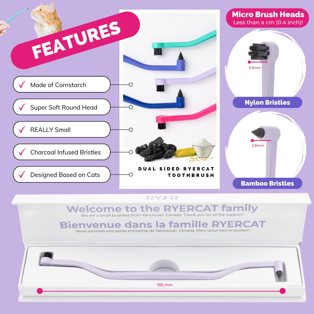 Biodegradable cornstarch material of RYERCAT Lavender toothbrush