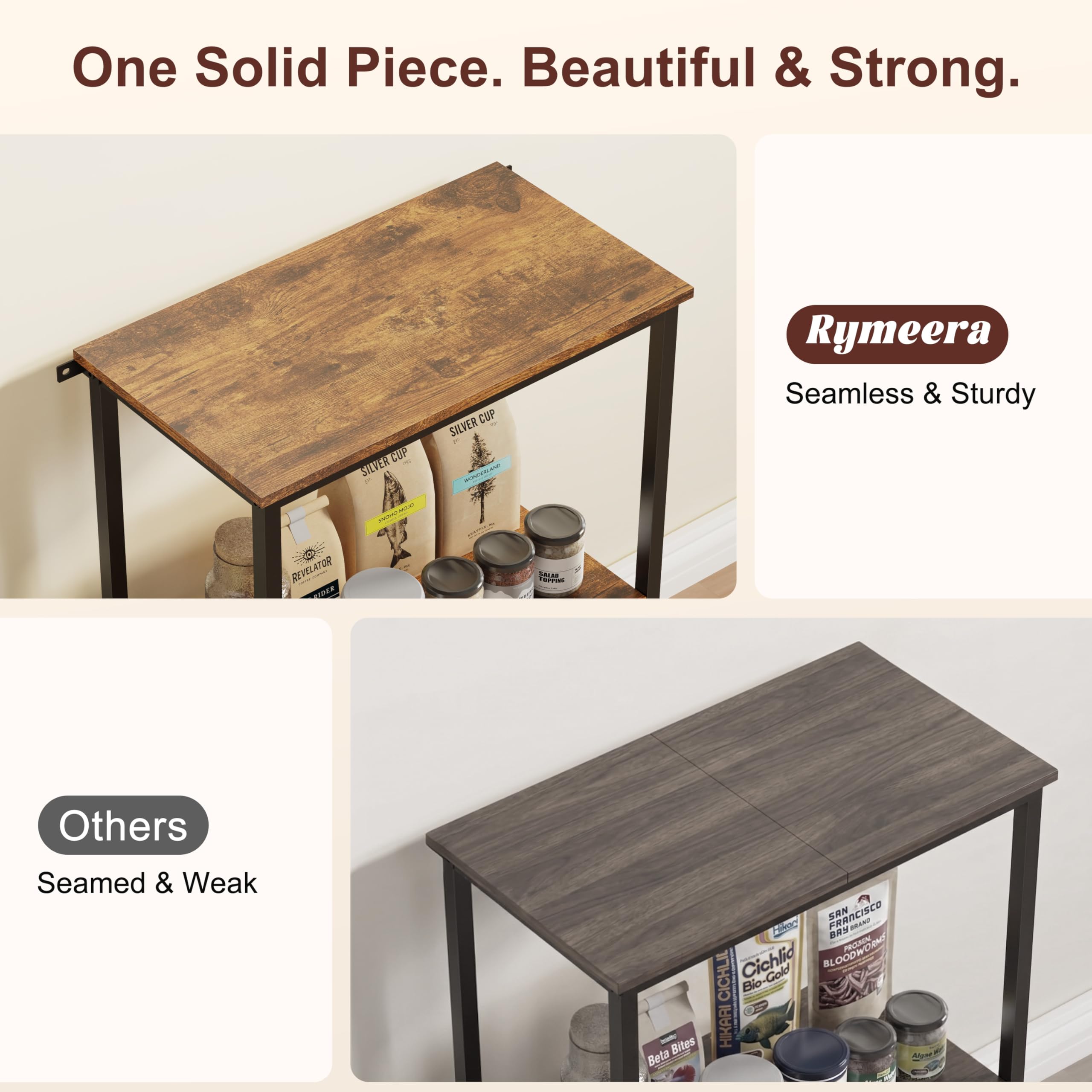 Rymeera middle-shelf-storage keeps fish care essentials neatly organized.