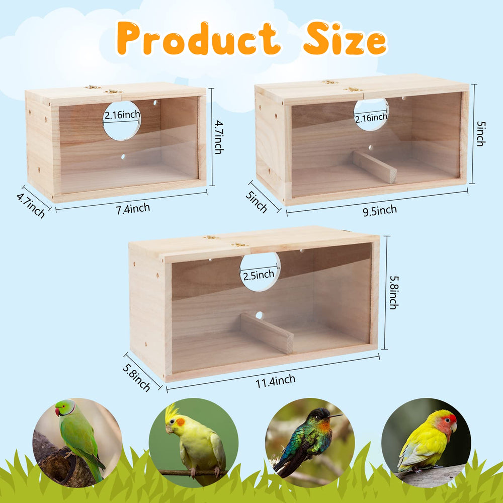 Rypet bird nesting box with perch wood for natural comfort.