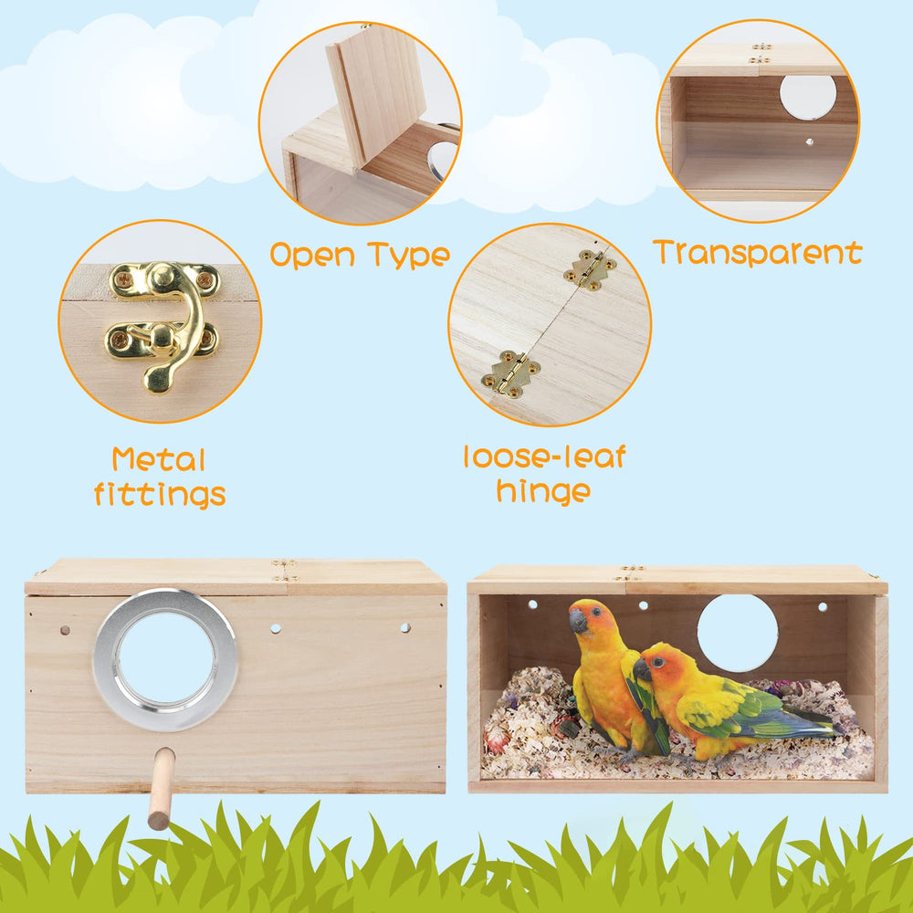Rypet cockatiel nesting box helps training and nesting behavior.