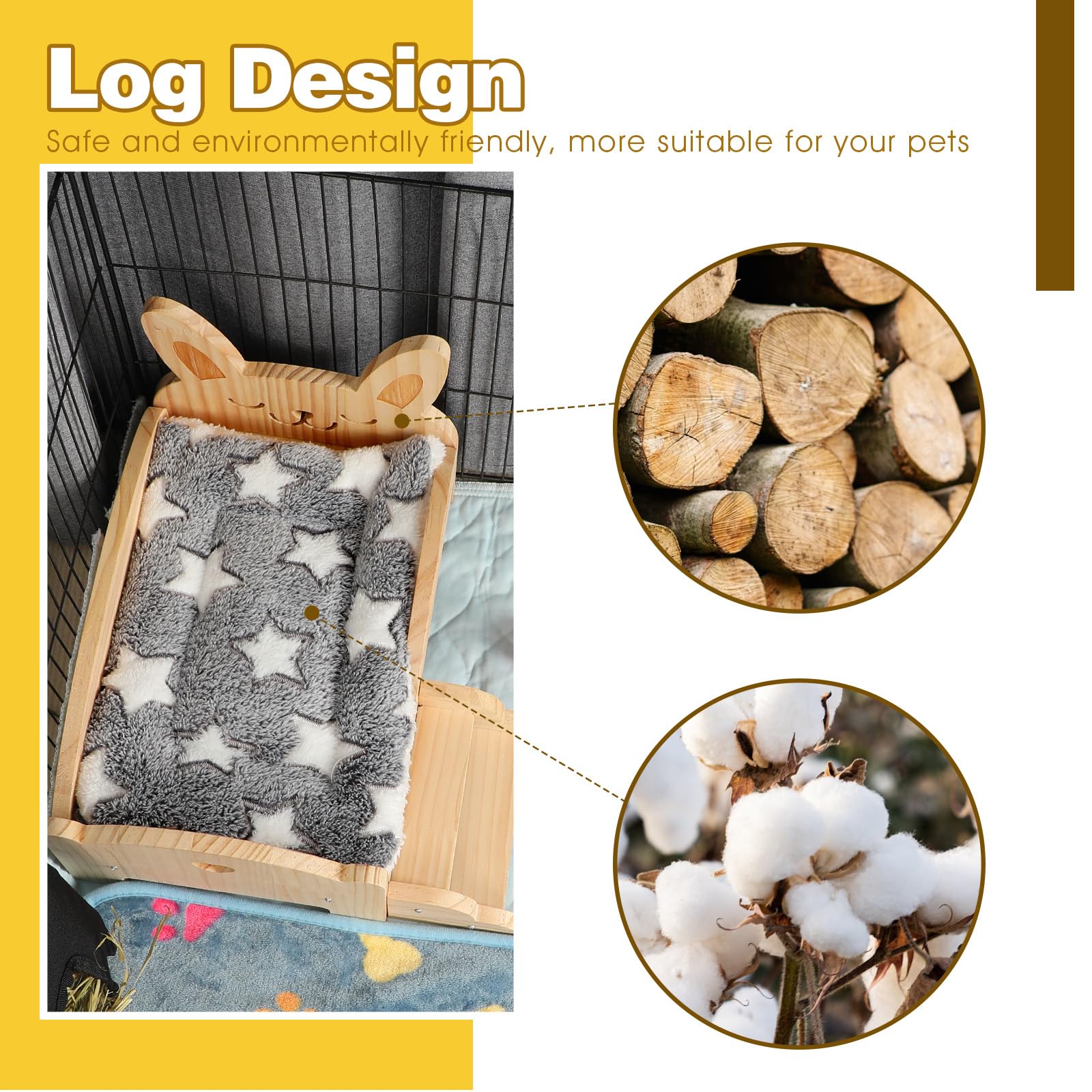 Rypet guinea pig bed with rabbit pattern head showcases playful design
