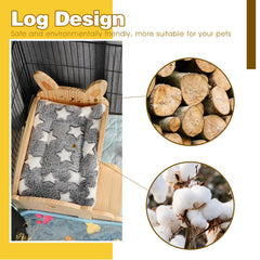 Rypet guinea pig bed with rabbit pattern head showcases playful design