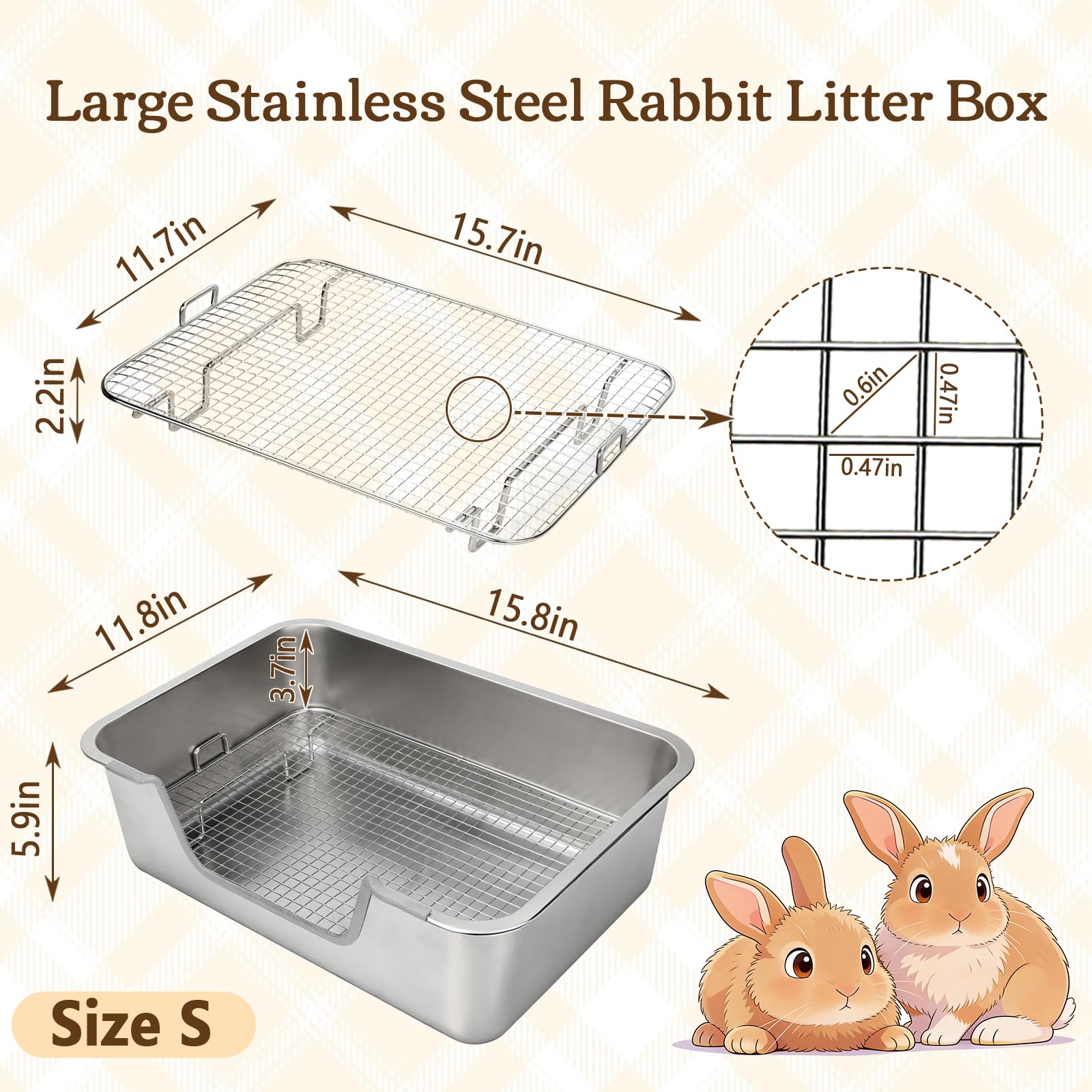 Rypet large rabbit litter box side opening enables easy entry and exit.