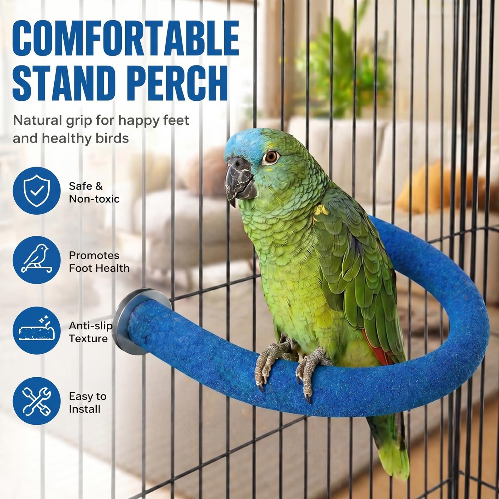 RYPET parrot perch rough-surfaced shows unique thickness and bend variation