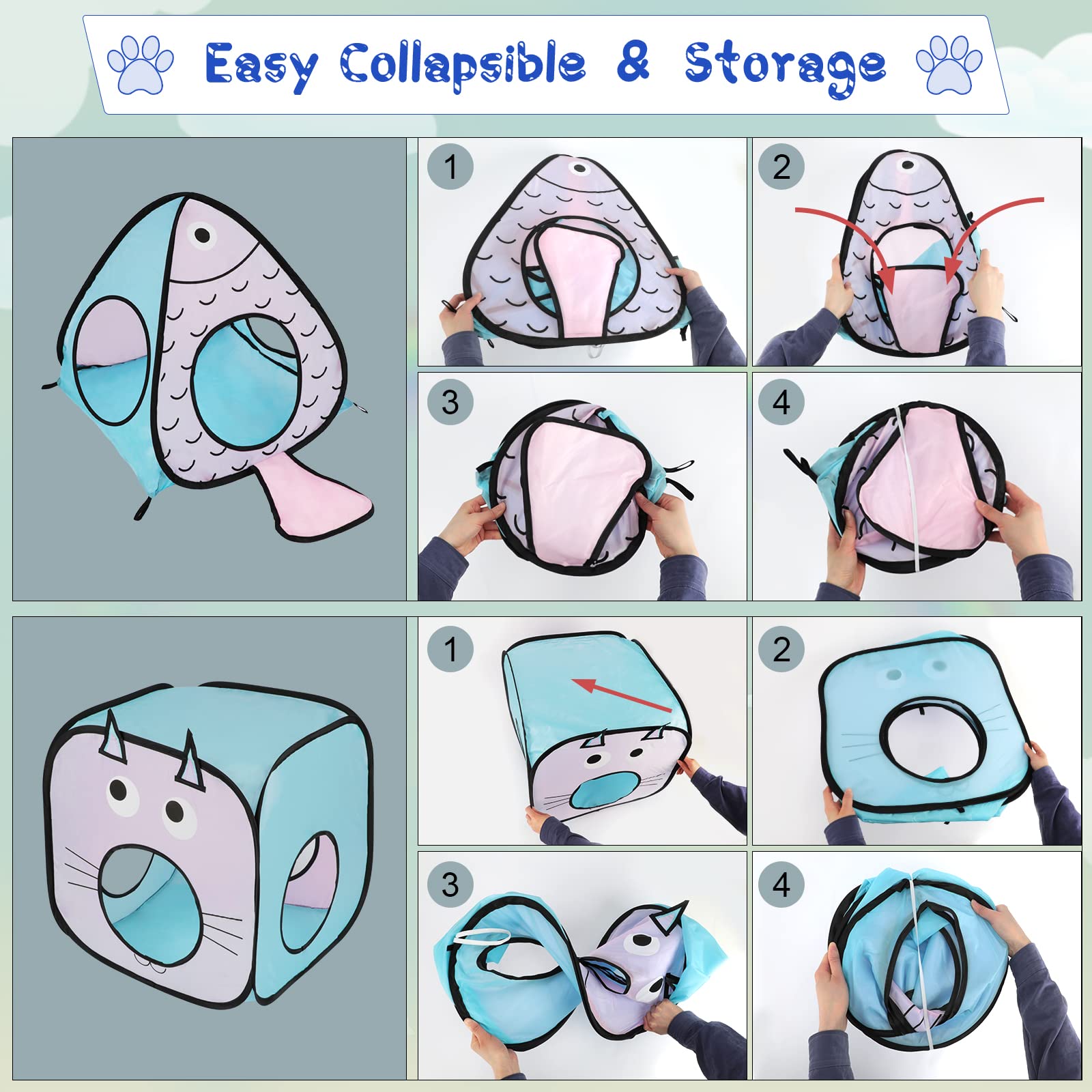 Rypet 3-in-1 design combines tunnel, cubes, and tent for versatile play.