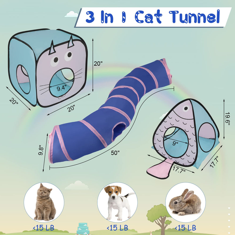 Rypet tunnel nest with dangling ball invites interactive play and movement.