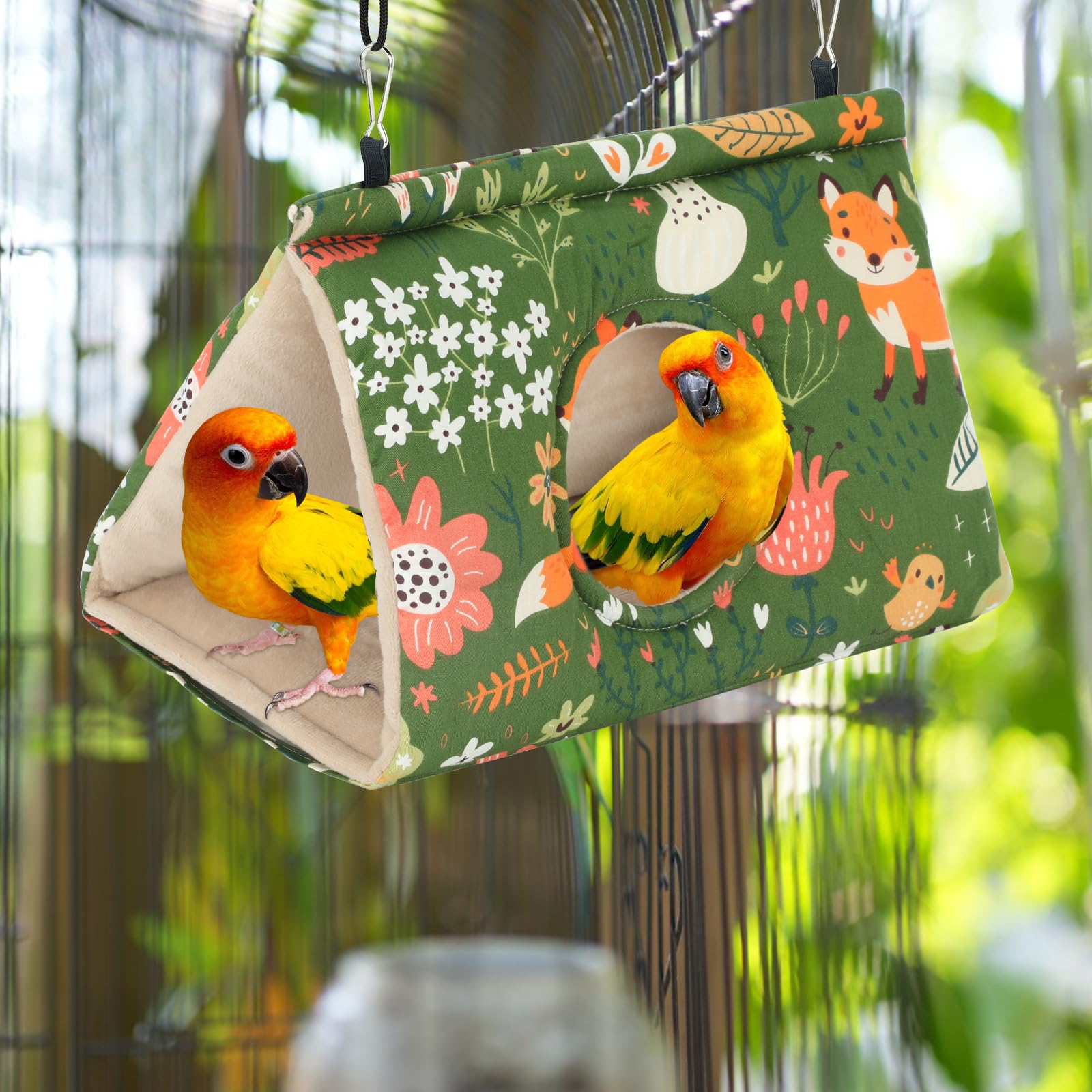 Rypet washable nest cage hammock in green for easy cleaning