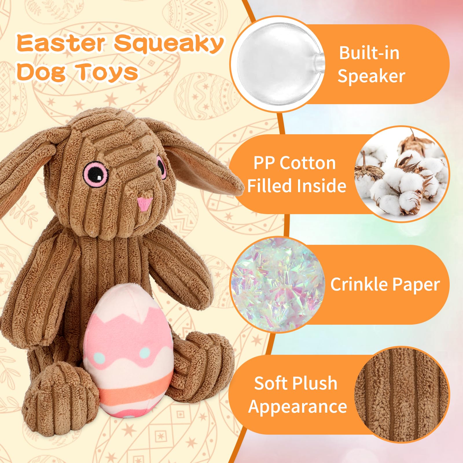 Rypet washable plush Easter toy stays fresh with easy cleaning