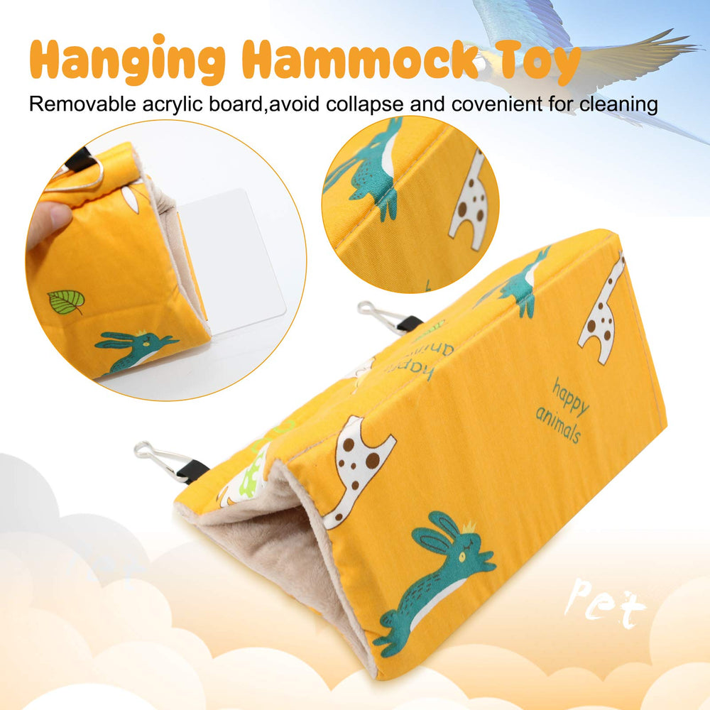 Rypet yellow nest with two top lanyards for easy cage or branch hanging