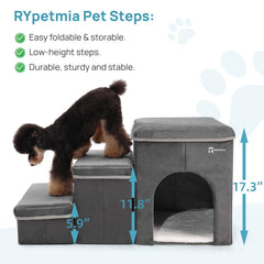 RYpetmia supports up to 120 lbs, sturdy for small to medium dogs.