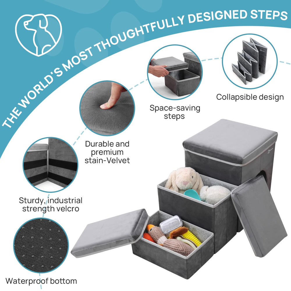 RYpetmia 3-step stairs, roomy steps for easy furniture access.