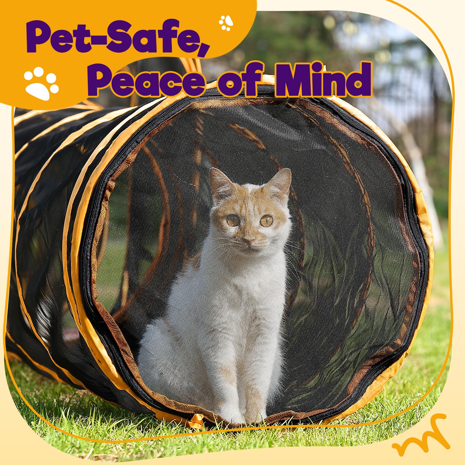 Rywell wide 18-inch tunnel diameter supports comfortable passage for cats.