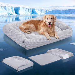 Rywell cooling dog bed XL top view for large pets; breathable comfort
