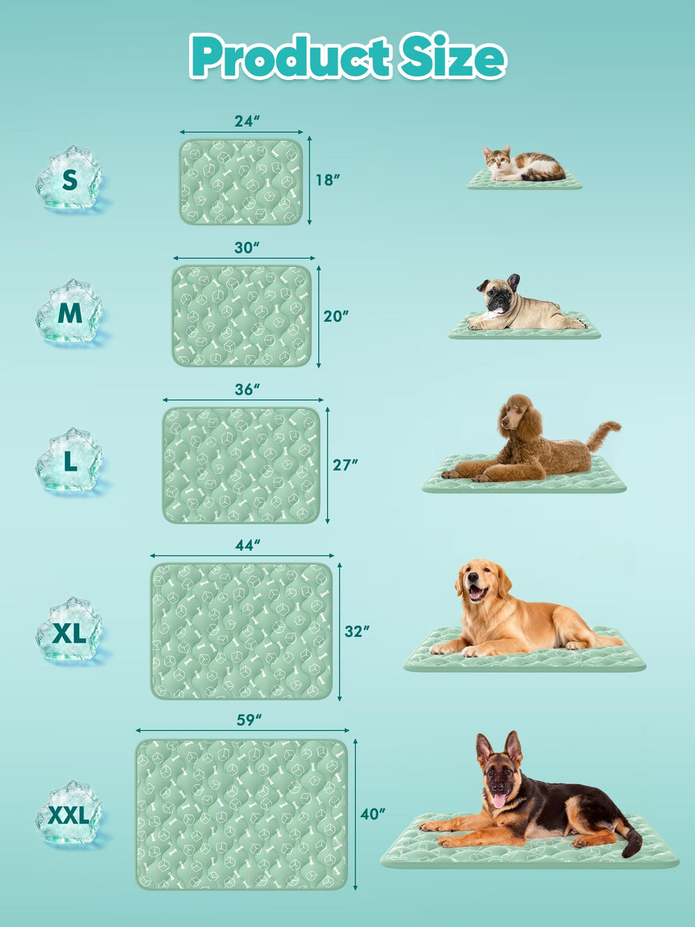 Rywell 44x32 inches size fits extra-large dogs for roomy lounging.