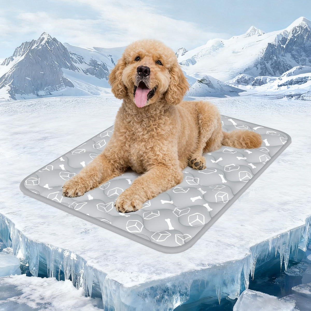 Rywell Dog Cooling Mat 2.0 grey panel shows cooling surface for large dogs