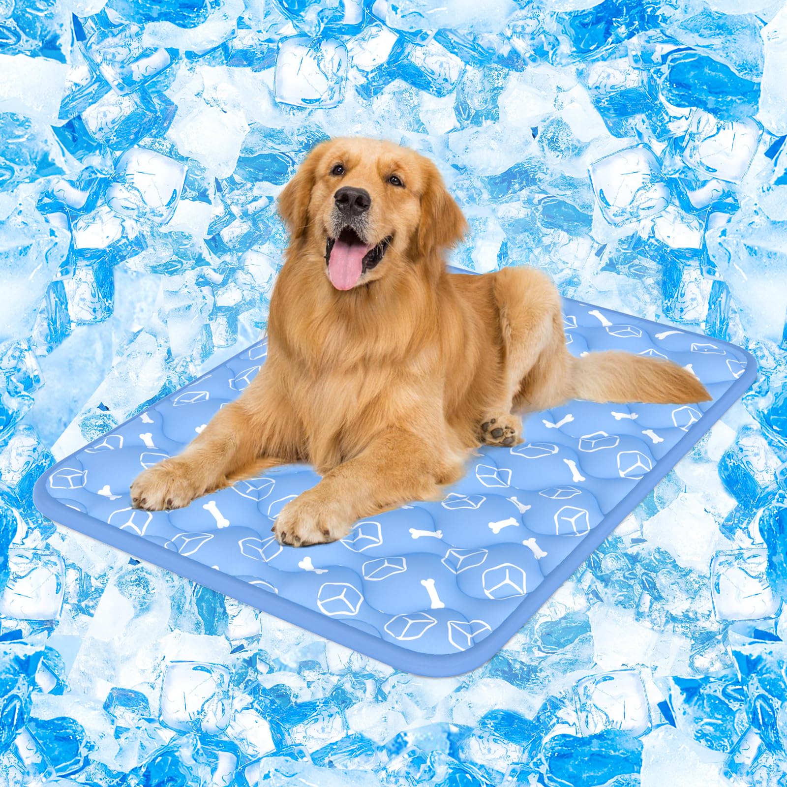 Rywell Dog Cooling Mat 2.0 surface color change demonstrates cooling effect for hot days