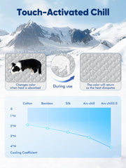 Rywell mat thermochromic visuals reveal cooling progress for pet comfort.