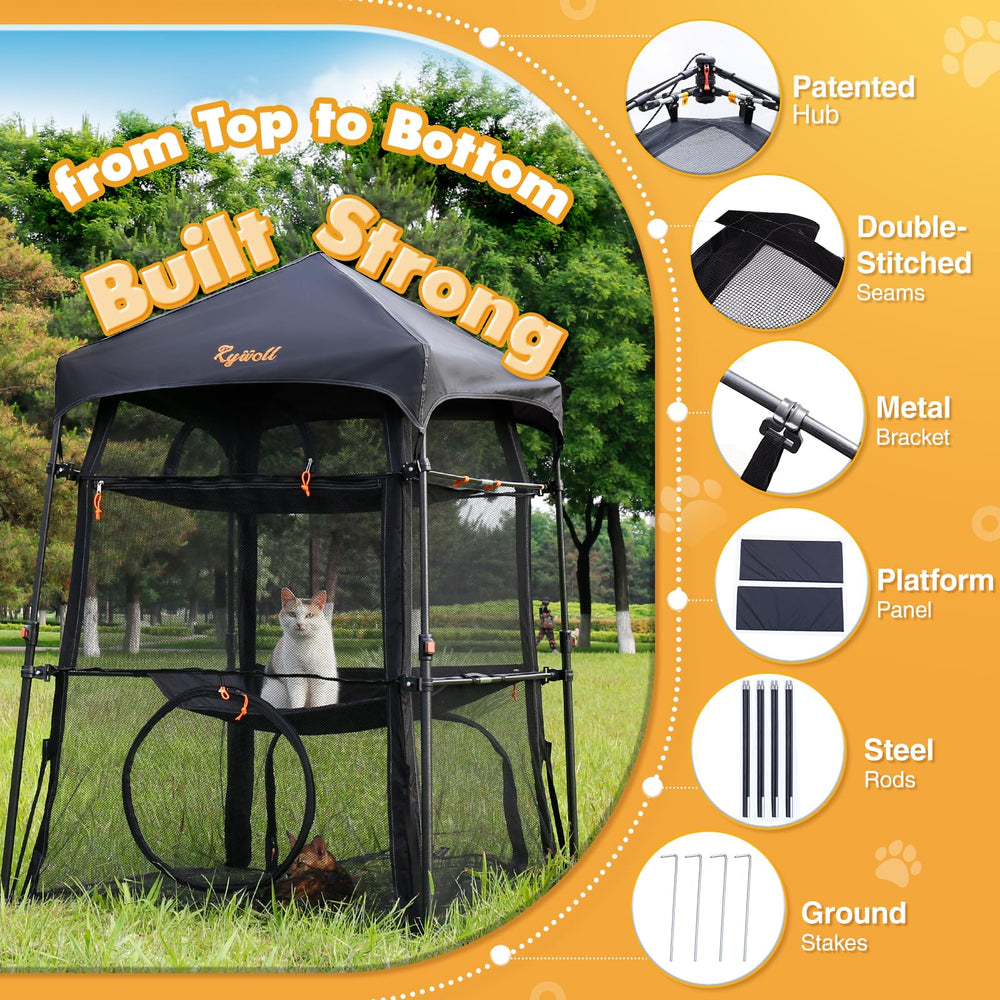 Rywell durable steel and ultra-fine mesh protects claws and insects.