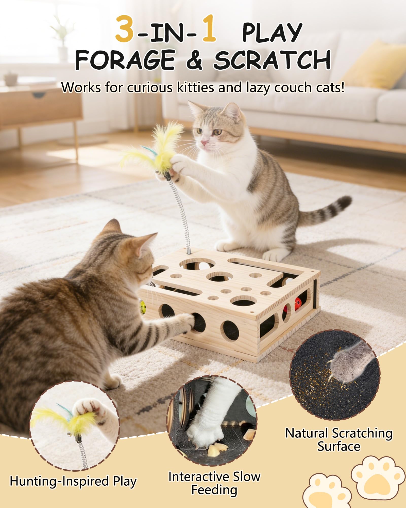 RZPTL nail file scratcher supports gentle claw care on wood.