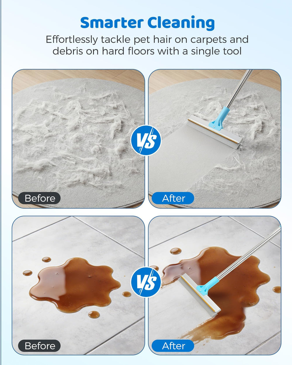RZPTL extended 54-inch handle enabling standing cleaning across large spaces